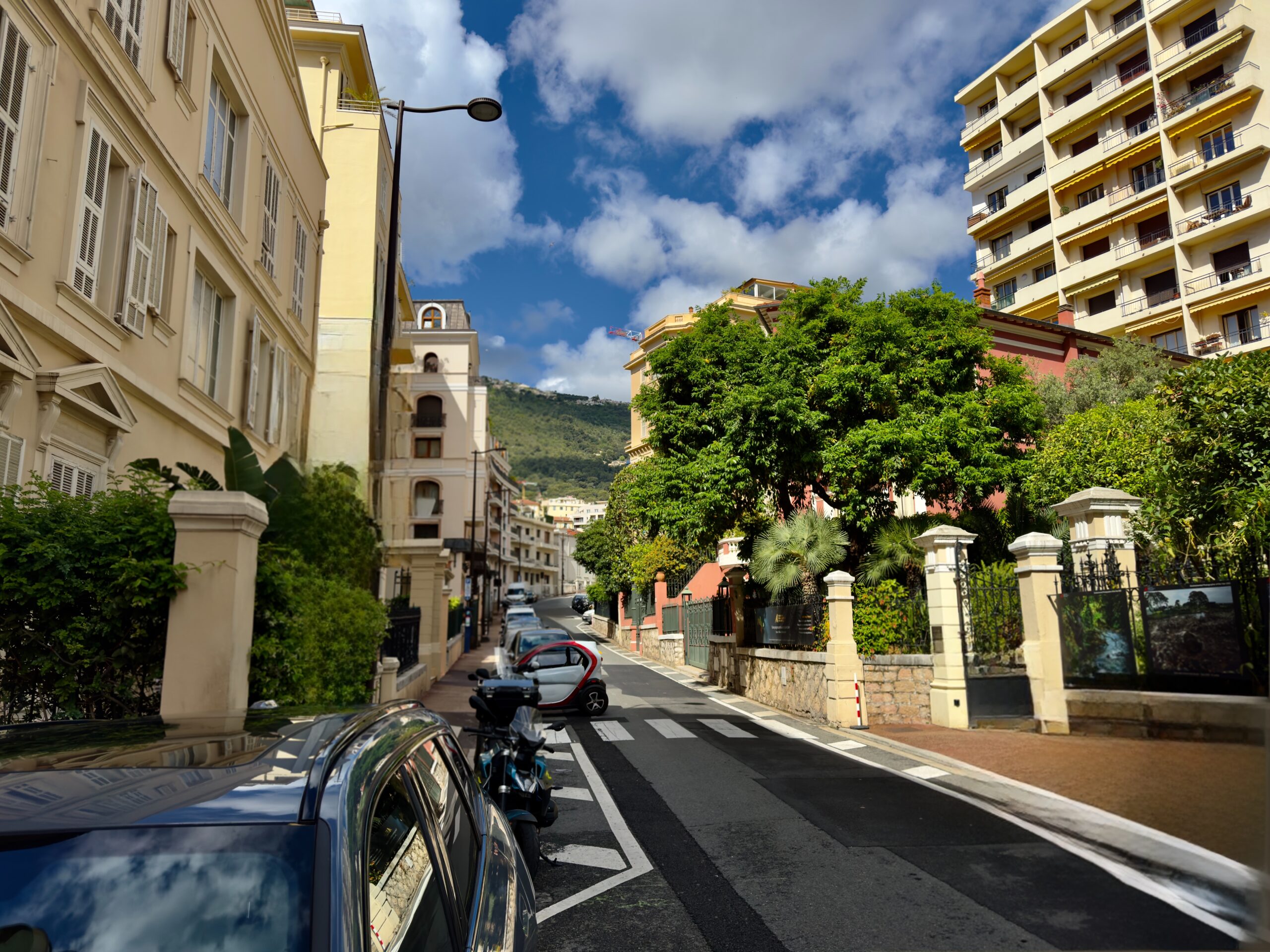 Boulevard de Suisse pictured from the bottom of the street