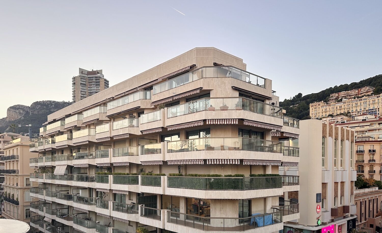 Facade of Le Regina residential building in Monte-Carlo Monaco
