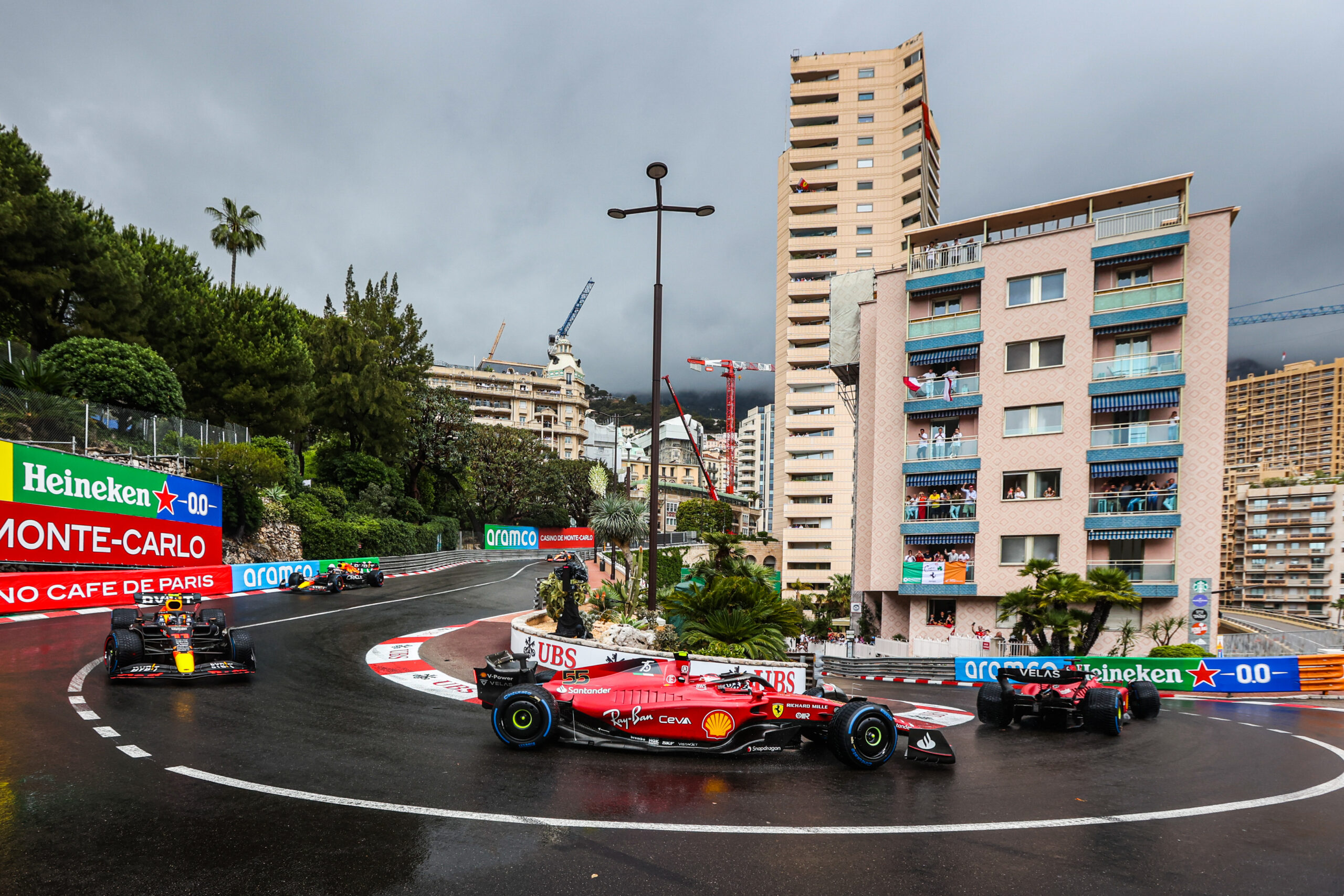 Sardanapale residential building overlooking the iconic hairpin bend of the Monaco Formula 1 Grand Prix street circuit, luxury apartments with Formula 1 race views in Monte-Carlo