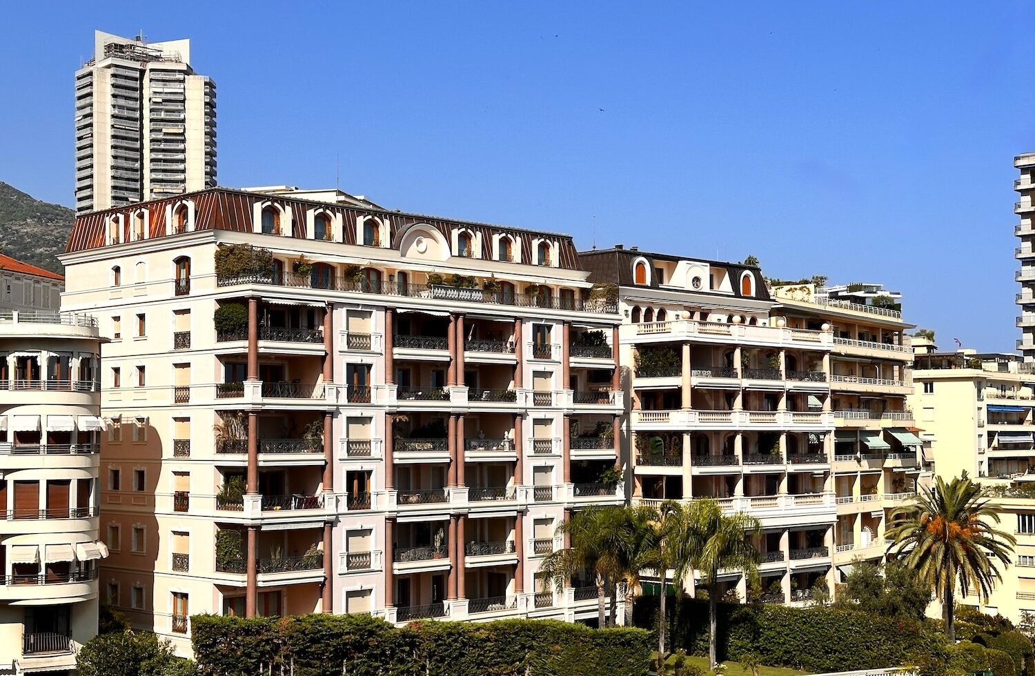 Villa de Rome residential building façade in Monaco
