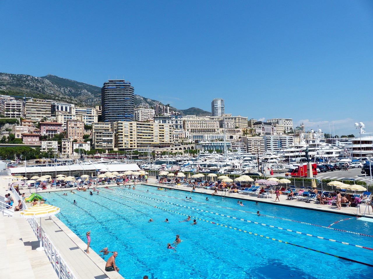 Nautical stadium Monaco pictured from above