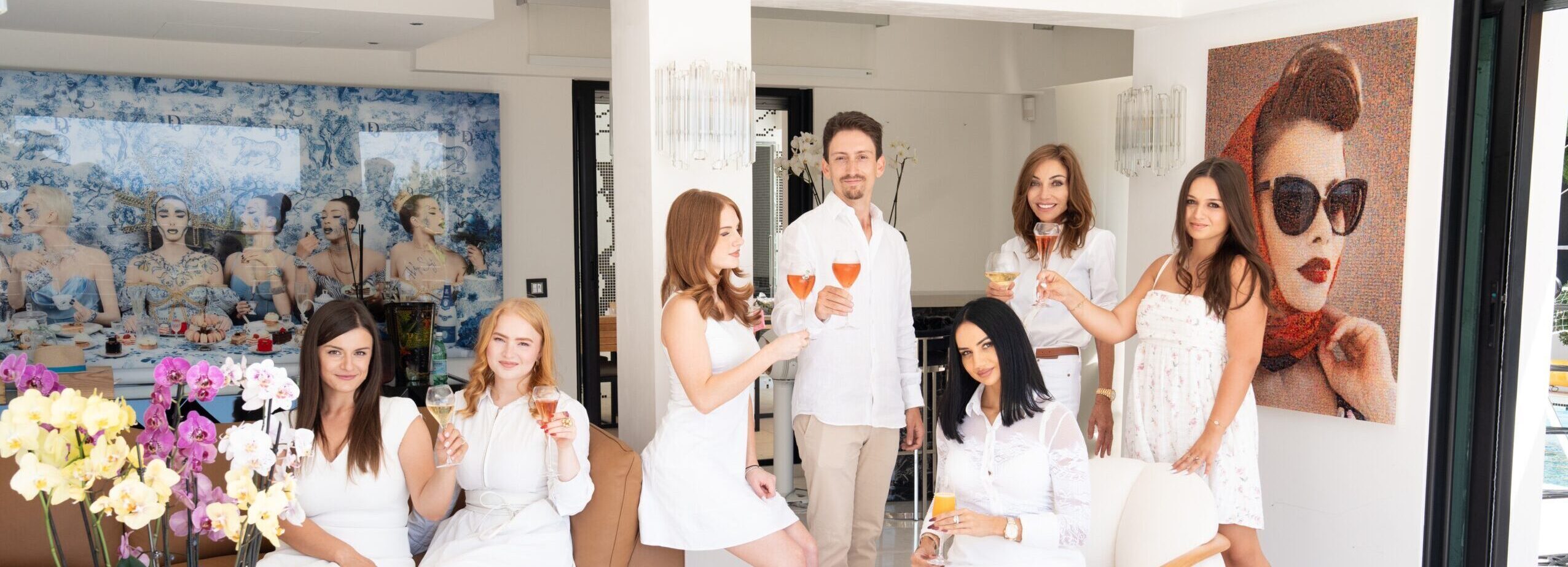 Caroline Olds Real Estate team celebrating at a luxury Monaco property, expert agents specialising in Monaco real estate